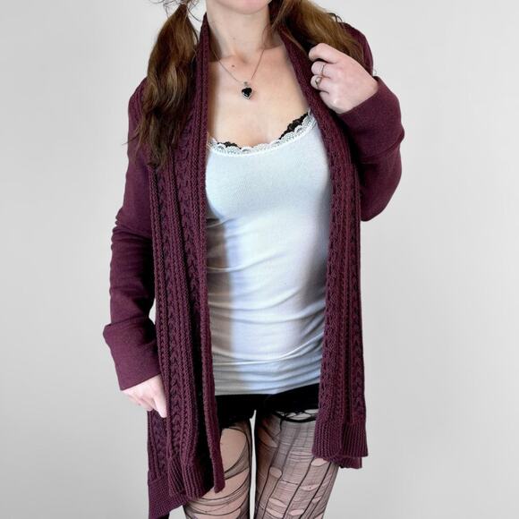 boho grunge layered brown cardigan - Picture 4 of 8